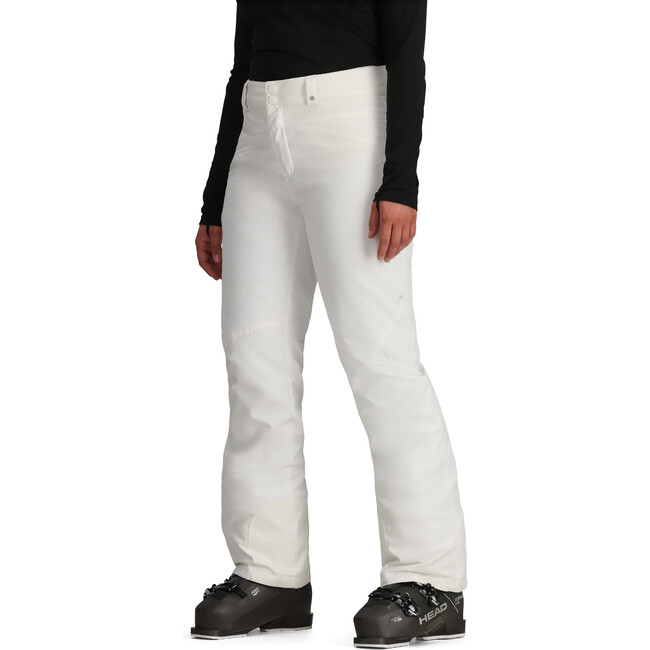 Women's Malta Ski Contour Regular Fit Zipper Hand Pocket Pant, White - Snow Pants - 6