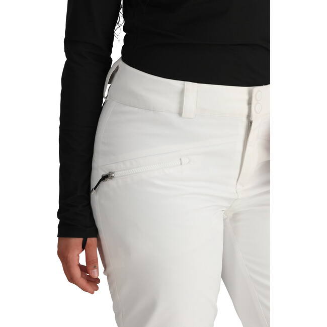 Women's Malta Ski Contour Regular Fit Zipper Hand Pocket Pant, White - Snow Pants - 7