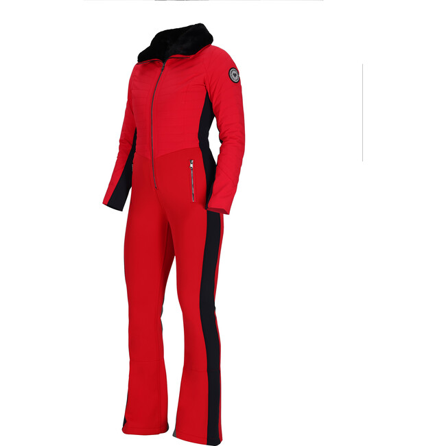 Women's Katze 4-Way Stretch Fabric Active Fit Removable Faux Fur Collar Suit, Ski Patrol - Snowsuits - 3