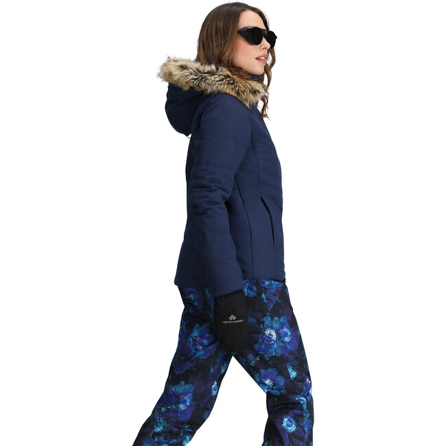 Women's Tuscany II Ski-Ready Regular Fit Faux Fur Hooded Jacket, Midnight Navy - Parkas - 7