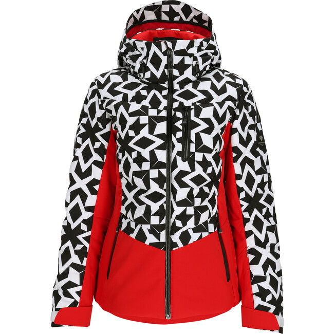 Women's Cosima Down 2-Way Stretch Regular Fit Hooded Jacket, Snow Geo