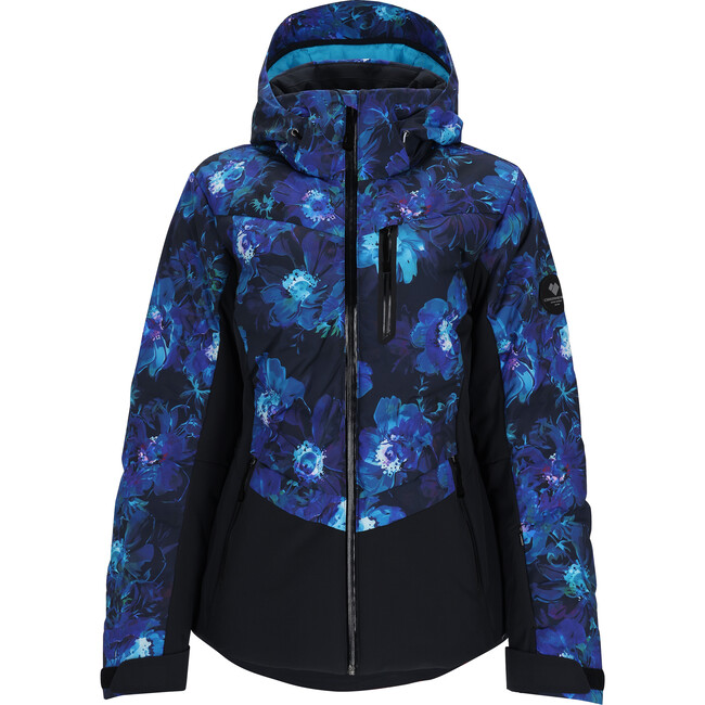 Women's Cosima Down 2-Way Stretch Regular Fit Hooded Jacket, Night Bloom