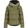 Women's Calypso Down Winter Relaxed Fit Puffer Hodded Jacket, Smokey Olive - Puffers & Down Jackets - 1 - thumbnail