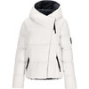 Women's Calypso Down Winter Relaxed Fit Puffer Hodded Jacket, White Zebra - Puffers & Down Jackets - 1 - thumbnail