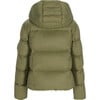 Women's Calypso Down Winter Relaxed Fit Puffer Hodded Jacket, Smokey Olive - Puffers & Down Jackets - 2