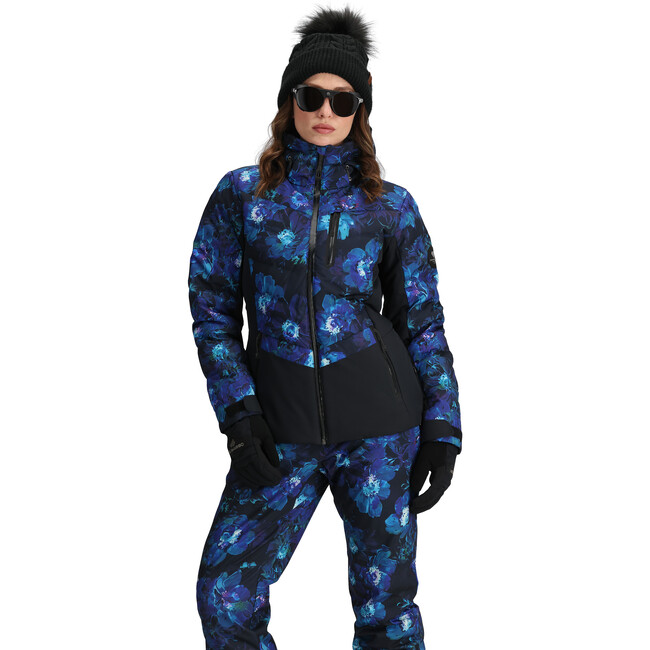 Women's Cosima Down 2-Way Stretch Regular Fit Hooded Jacket, Night Bloom - Parkas - 4