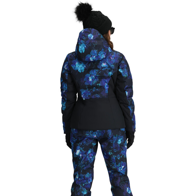 Women's Cosima Down 2-Way Stretch Regular Fit Hooded Jacket, Night Bloom - Parkas - 5
