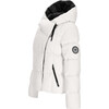 Women's Calypso Down Winter Relaxed Fit Puffer Hodded Jacket, White Zebra - Puffers & Down Jackets - 3