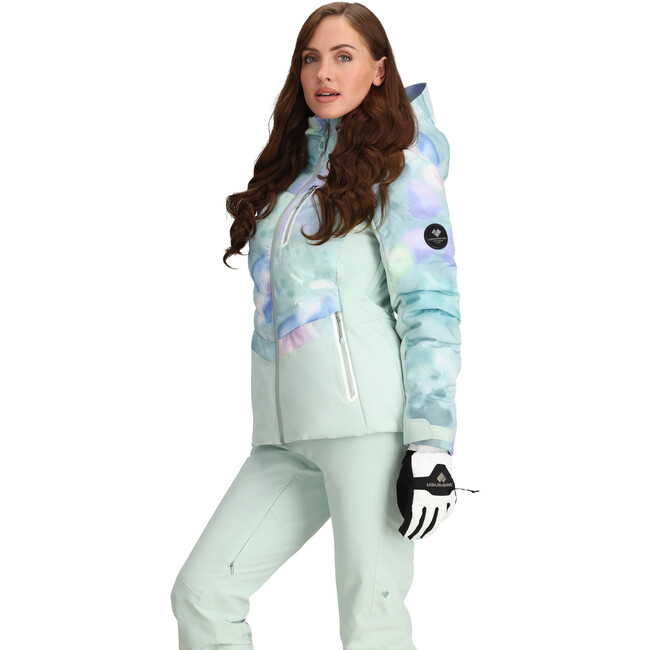 Women's Cosima Down 2-Way Stretch Regular Fit Hooded Jacket, Flurry Blurry - Parkas - 6
