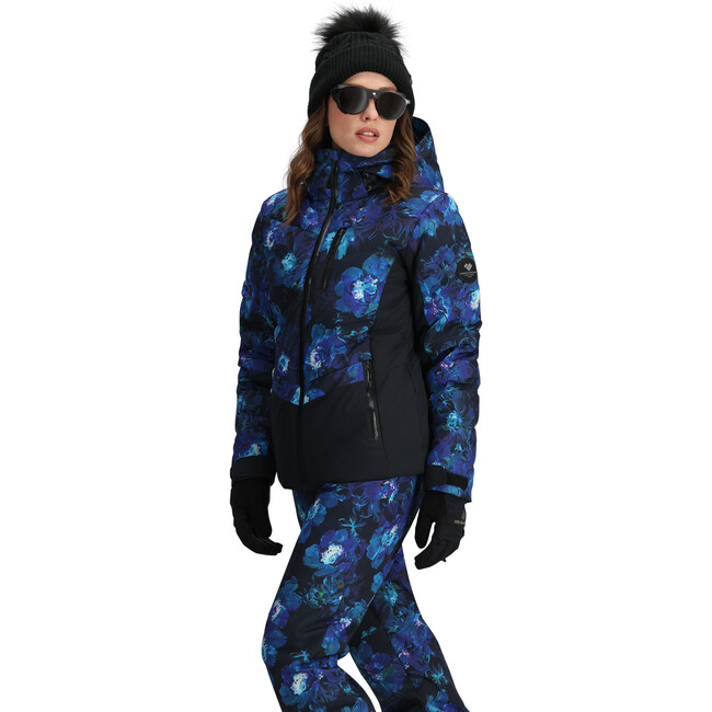 Women's Cosima Down 2-Way Stretch Regular Fit Hooded Jacket, Night Bloom - Parkas - 6