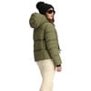 Women's Calypso Down Winter Relaxed Fit Puffer Hodded Jacket, Smokey Olive - Puffers & Down Jackets - 7