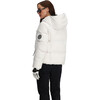 Women's Calypso Down Winter Relaxed Fit Puffer Hodded Jacket, White Zebra - Puffers & Down Jackets - 5