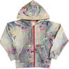 Girls Oversized Drop Shoulder Full-Zip Hoodie, Denim Splatter - Sweatshirts - 1 - thumbnail