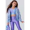 Girls Oversized Drop Shoulder Full-Zip Hoodie, Denim Splatter - Sweatshirts - 3