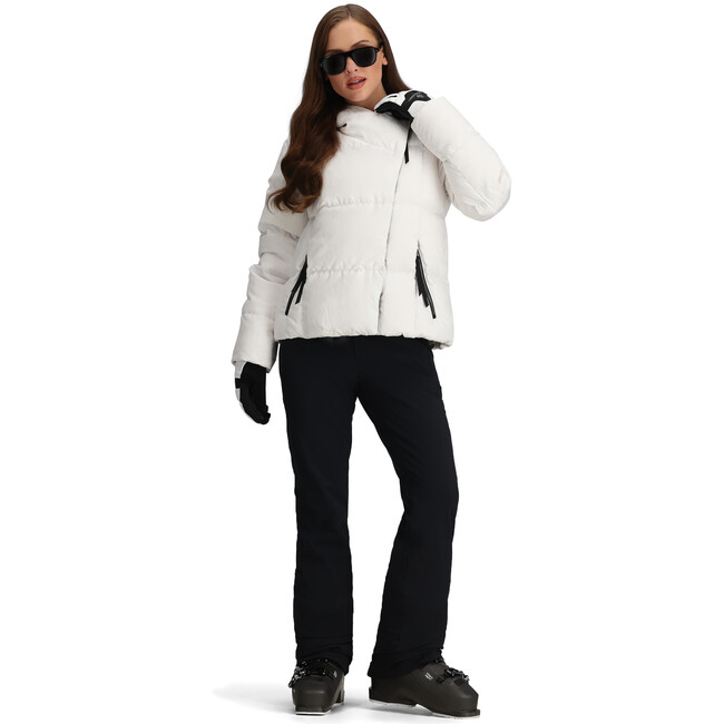 Women's Calypso Down Winter Relaxed Fit Puffer Hodded Jacket, White Zebra - Puffers & Down Jackets - 8