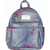 Girls Adjustable Shoulder Strap Zipper Backpack, Denim Splatter - Backpacks - 1 - thumbnail