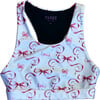 Girls Hi-Shine Scoop Neck Racer Back Sports Bra, Pink Bows - Bras - 1 - thumbnail