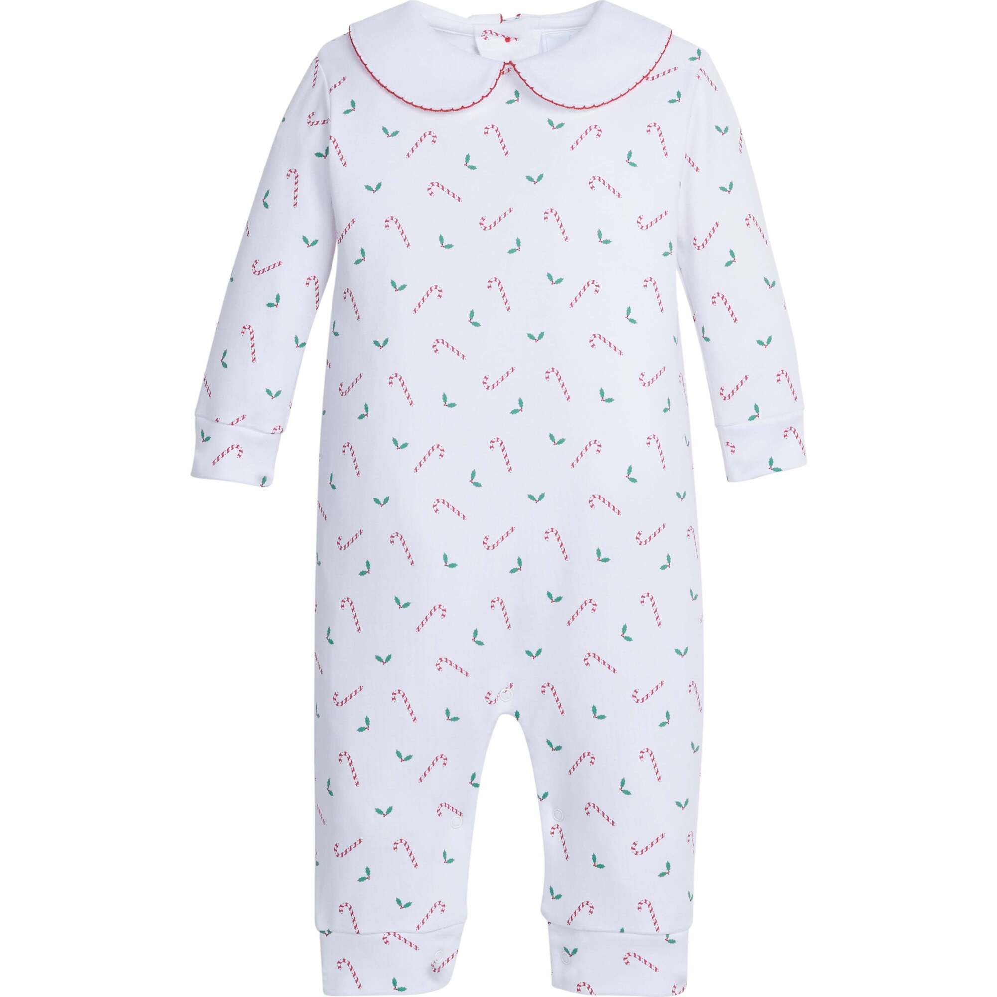 Printed Playsuit, Candy Cane Lane - Pajamas - 1