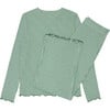 Women's Striped Pima Long Sleeve Top And Full Leg Pajamas Set, Hunter Green - Pajamas - 6