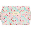 Women's Bluebells Print Cotton Quilted Zipper Travel Pouch, Pink - Bags - 1 - thumbnail