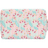 Women's Bluebells Print Cotton Quilted Zipper Travel Pouch, Pink - Bags - 5