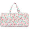 Women's Bluebells Print Cotton Quilted Weekender Grab Handle Duffle Bag, Pink - Bags - 5