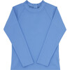 Sun-Safe Unlined Crew Neck Raglan Long Sleeve Slim-Fit Rashguard, Lagoon Blue - Rash Guards - 1 - thumbnail