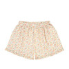 Girls Marigold Floral Print Ruffle Bottom Elastic Waistband Shorts, Yellow - Shorts - 1 - thumbnail