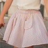 Gingham Print Elastic Paperbag Waistband Pocket Pull-On Skirt, Brown - Skirts - 2