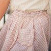 Gingham Print Elastic Paperbag Waistband Pocket Pull-On Skirt, Brown - Skirts - 4