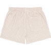 Boys Gingham Print Twill Elastic Waistband Drawstring Short, Brown - Shorts - 6