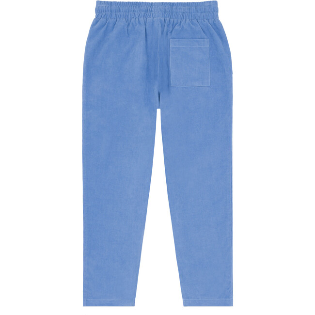 Boys Corduroy Elastic Waistband Twill Drawstring Slim-Fit Pants, Lagoon Blue - Pants - 7