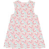 Bluebells Print Picot Trim Back Button-Up Simple Dress, Pink - Dresses - 1 - thumbnail