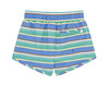 Boys Costa Striped Elastic Waistband Drawstring Pocket Boardie, Blue - Swim Trunks - 7