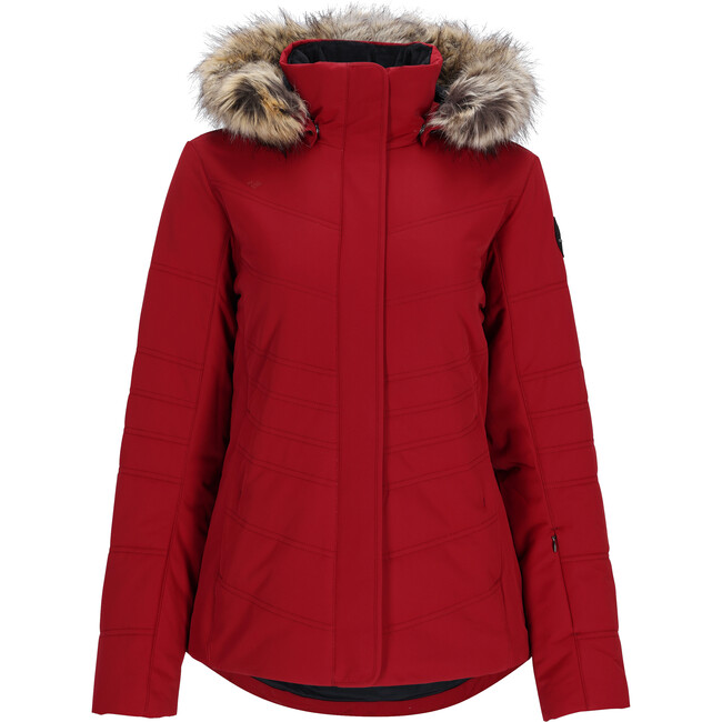 Women's Tuscany II Ski-Ready Regular Fit Faux Fur Hooded Jacket, Rustic Red