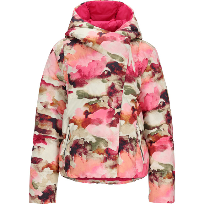 Women's Calypso Down Winter Relaxed Fit Puffer Hodded Jacket, Blooming Camo