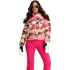 Women's Calypso Down Winter Relaxed Fit Puffer Hodded Jacket, Blooming Camo - Puffers & Down Jackets - 4