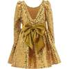 Merribrook Sequin Bow Dress, Gold - Dresses - 7