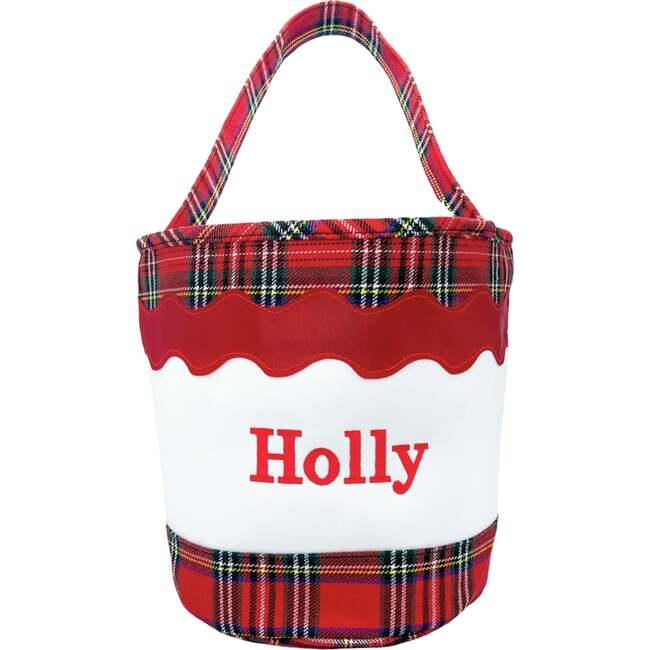 Customizable Christmas Toy Tote, Red Plaid - Stockings - 1