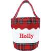 Customizable Christmas Toy Tote, Red Plaid - Stockings - 1 - thumbnail