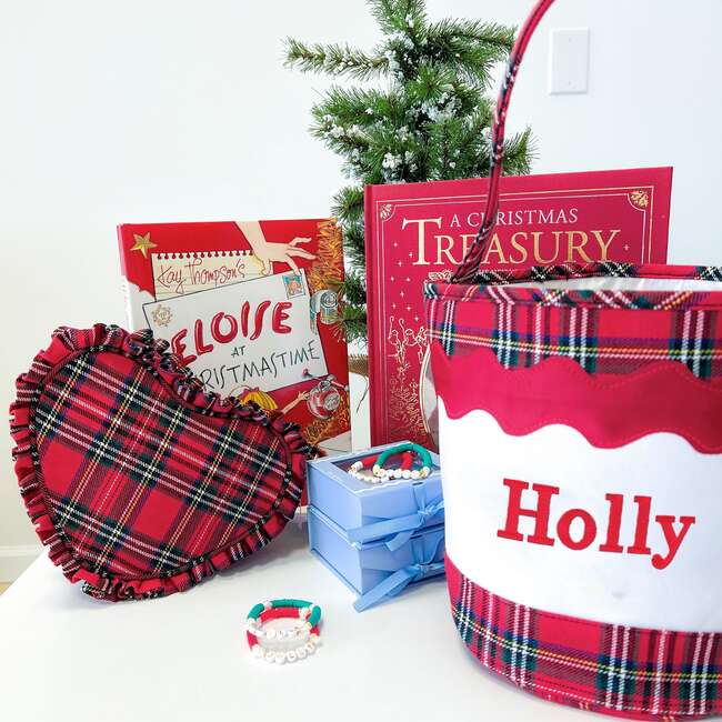 Customizable Christmas Toy Tote, Red Plaid - Stockings - 2