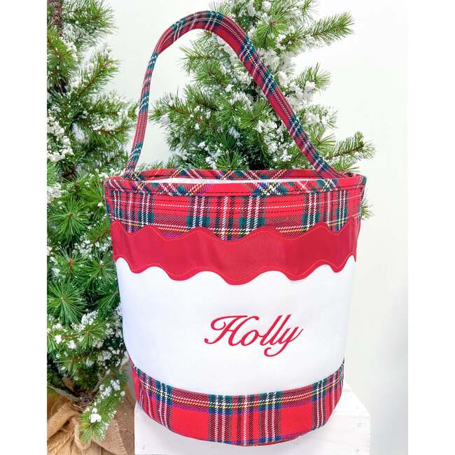 Customizable Christmas Toy Tote, Red Plaid - Stockings - 4