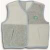 Merino Wool Vest, Cream & Grey - Vests - 1 - thumbnail