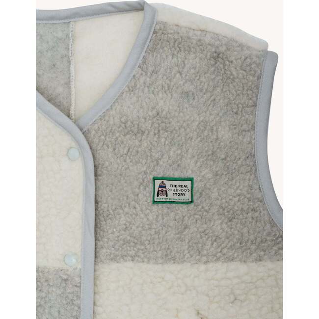 Adult Merino Wool Vest, Cream & Grey - Vests - 2