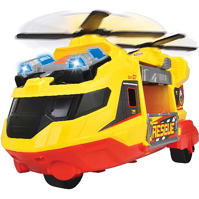 Dickie Toys: Rescue Helicopter - Yellow & Red - 11" Light & Sound Toy Vehicle - Transportation - 3