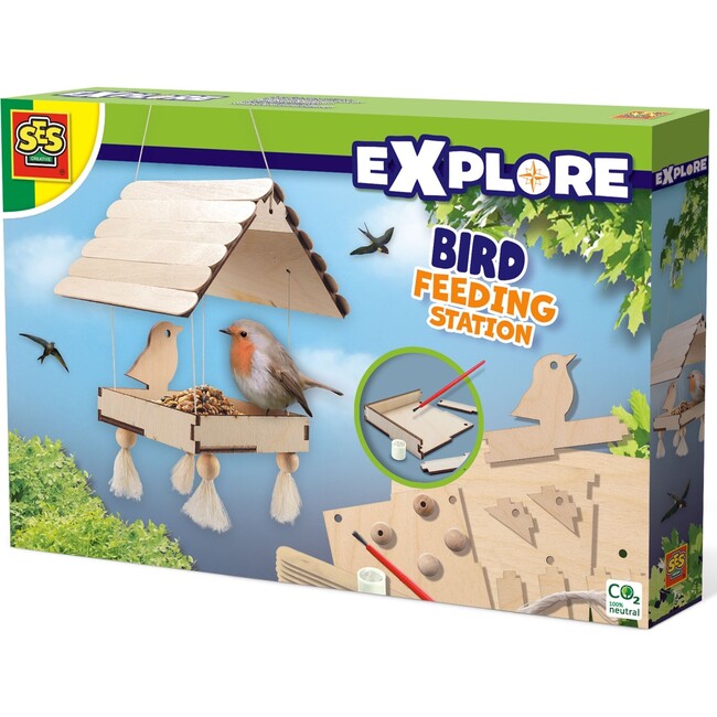 SES Creative: Bird Feeding Station - DIY Wooden Build & Decorate Kit - STEM Toys - 1