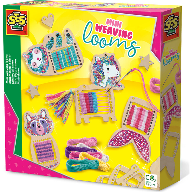 SES Creative: Mini Weaving Looms - DIY Craft Kit, Animal Themed - Arts & Crafts - 1