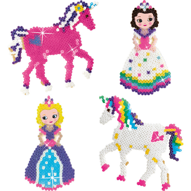 SES Creative: Beedz Unicorns & Princesses - Iron On Beads, Fusible Beads, DIY Craft Project Kit