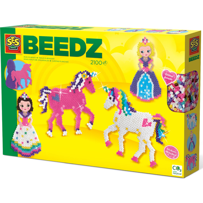 SES Creative: Beedz Unicorns & Princesses - Iron On Beads, Fusible Beads, DIY Craft Project Kit - Arts & Crafts - 2