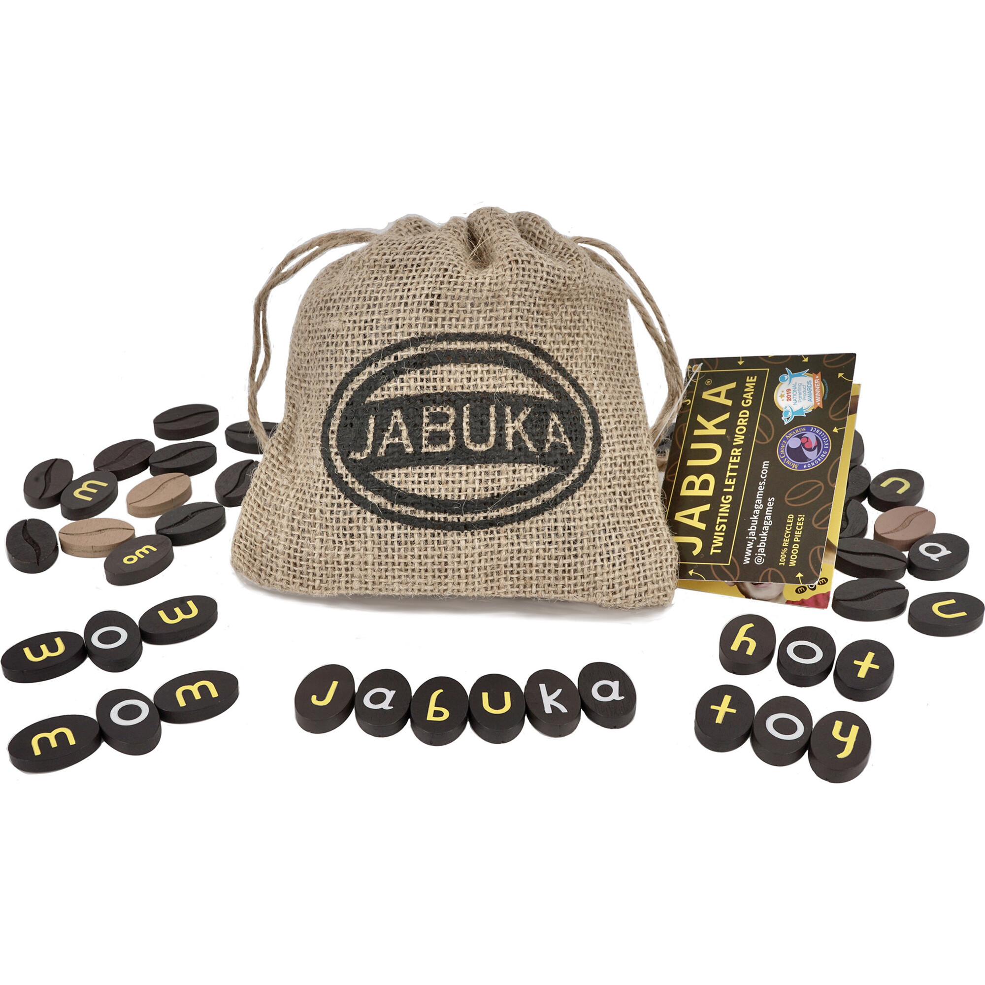 MukikiM: Jabuka -  Twisting Letter Word Game, Alphabet Puzzle - Developmental Toys - 1